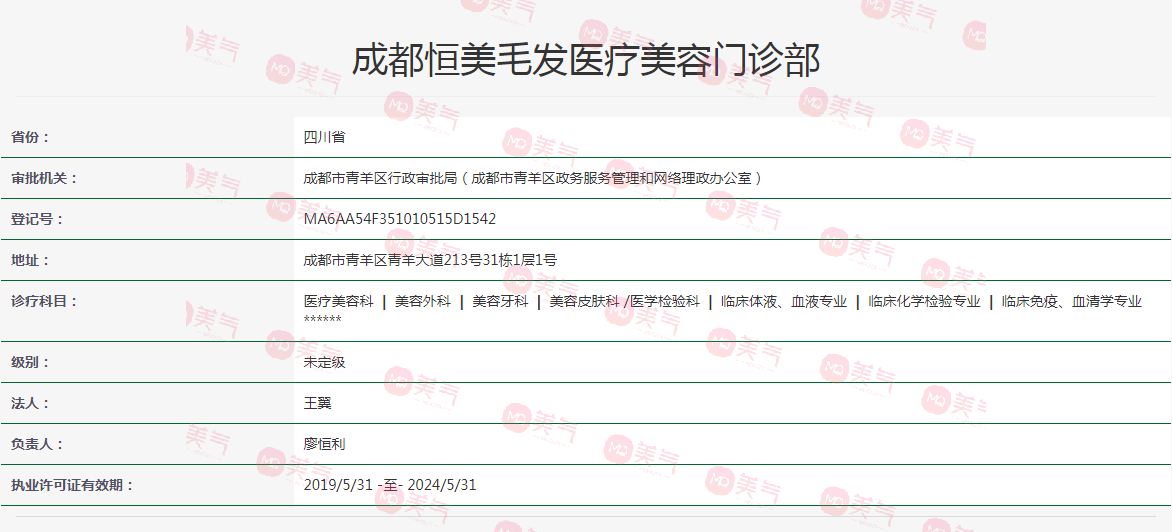 成都恒美毛發(fā)醫(yī)療美容門診部 成都恒美毛發(fā)醫(yī)療美容門診部